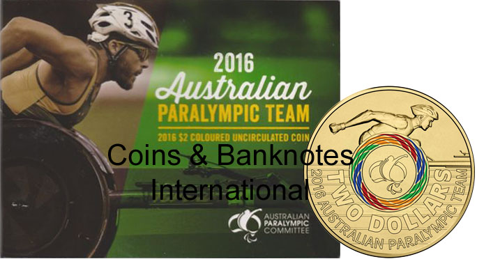 2016 Australia $2 (Paralympics) Unc in folder